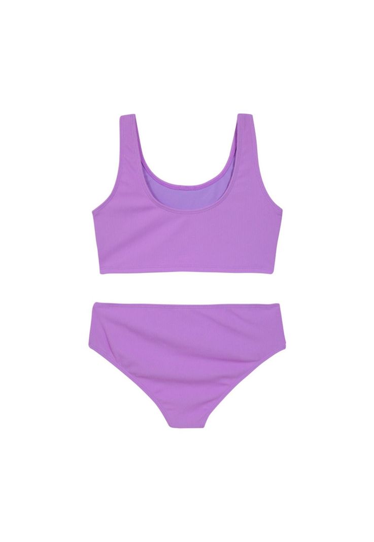 Teens Niña Tankini UV+30 Rib Tela Textura Lila-1