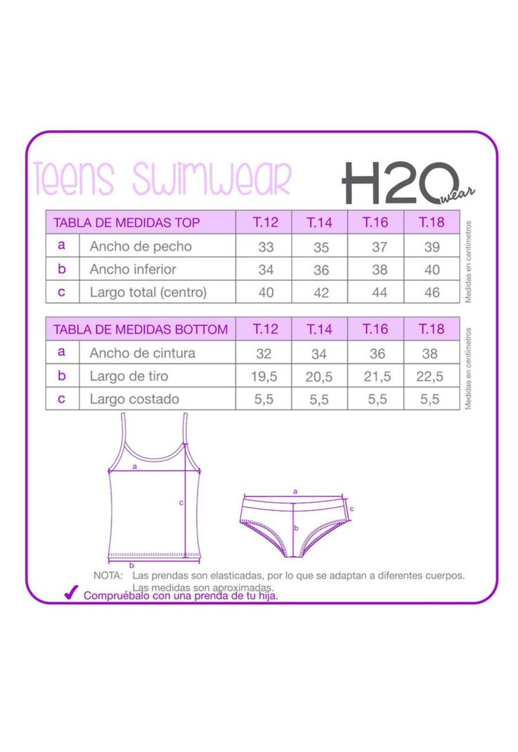 Teens Niña Tankini UV+30 Rib Tela Textura Lila-3