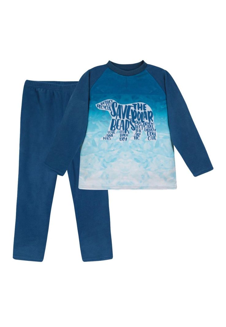 Pijama Niño Polar Sustentable H2O Wear Azul-0