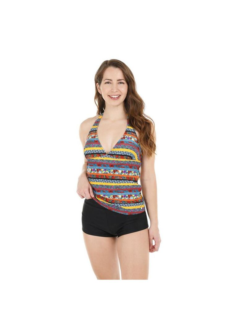 Traje de Baño Tankini Mujer H2O Wear Halter Brillo Verde-0