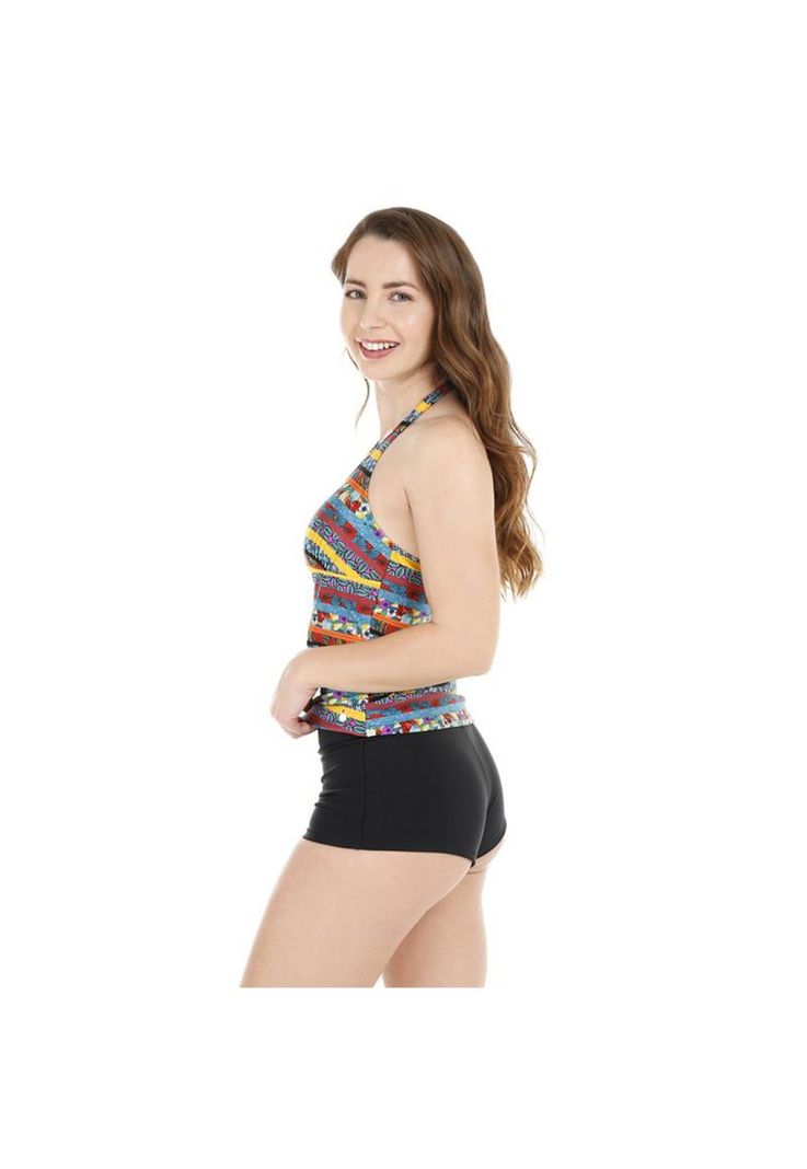 Traje de Baño Tankini Mujer H2O Wear Halter Brillo Verde-1