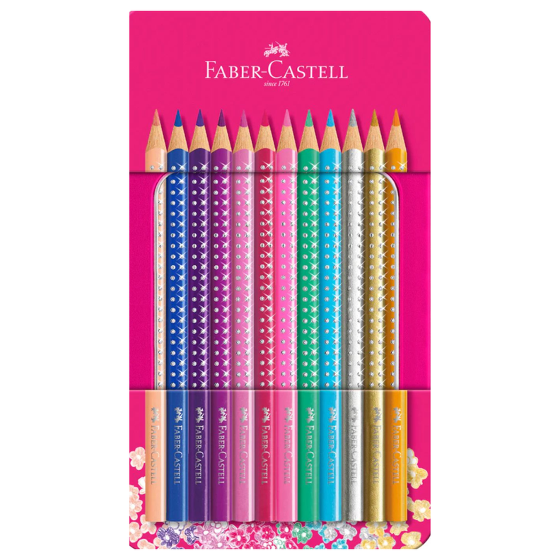 Estuche Metálico con 12 lápices de Colores - Faber Castell-0