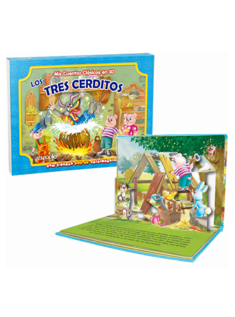 Mis cuentos clasicos en 3D - Los tres cerditos (Pop up) Blanco