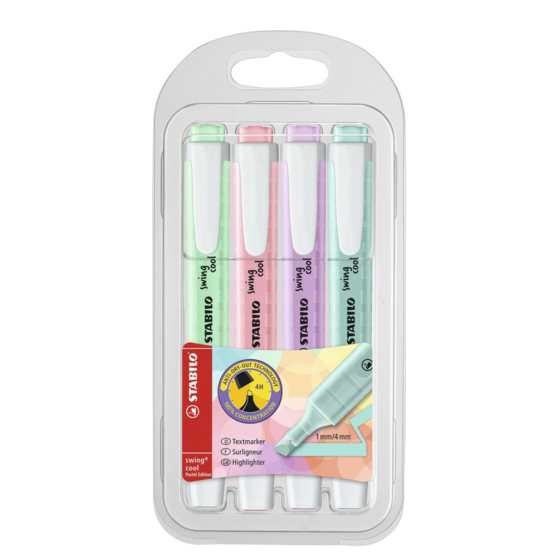 Set 4 Destacadores Stabilo Swing Cool Pastel-0