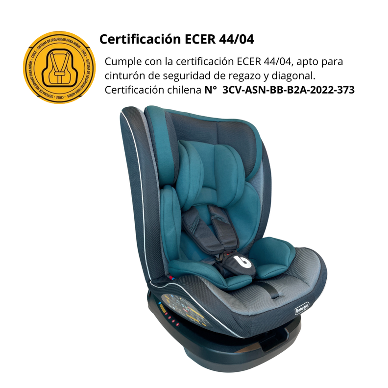 Silla Toda Etapa 360 Isofix Bebeglo RS-3840-4 Verde Gris-2