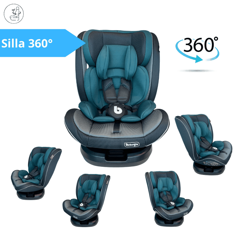 Silla Toda Etapa 360 Isofix Bebeglo RS-3840-4 Verde Gris-3