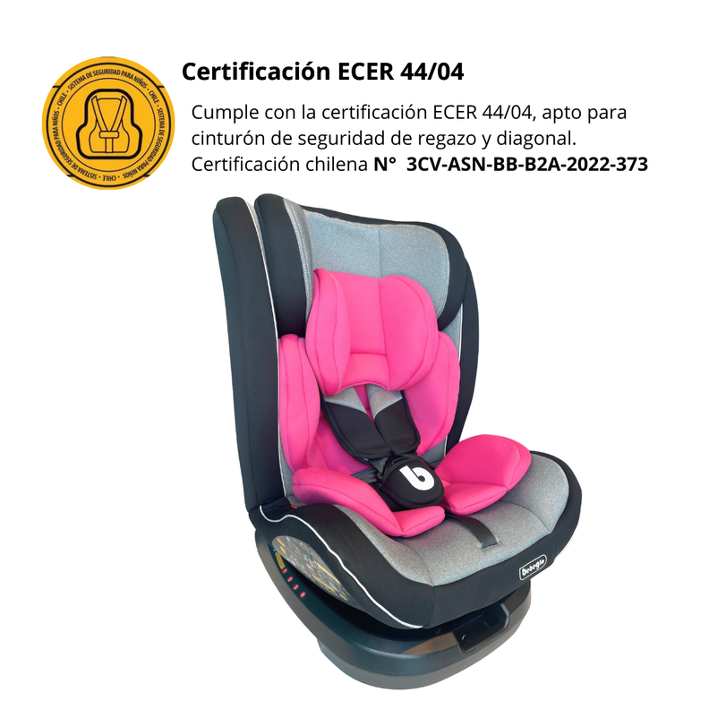 Silla Toda Etapa 360 Isofix Bebeglo RS-3840-2 Fucsia-2
