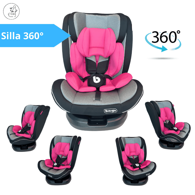 Silla Toda Etapa 360 Isofix Bebeglo RS-3840-2 Fucsia-4