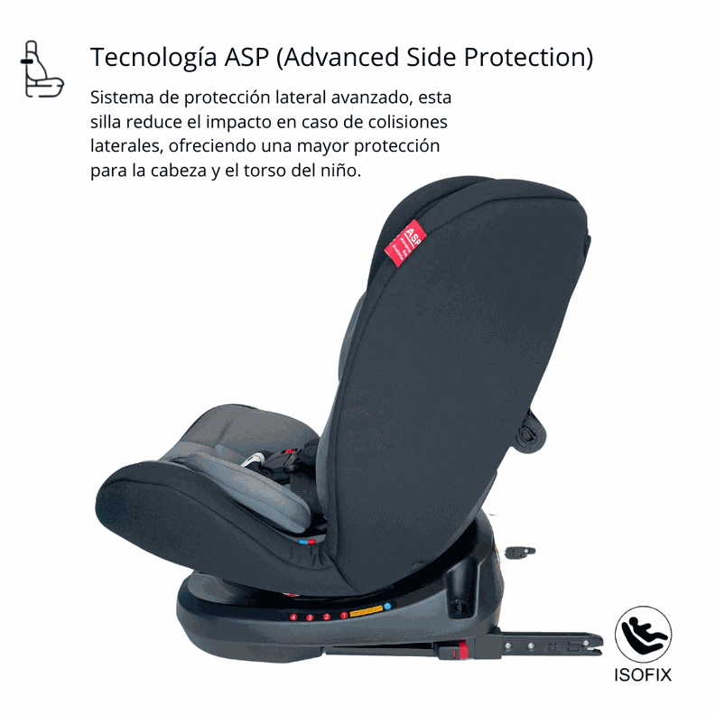 Silla Toda Etapa 360 Isofix Bebeglo RS-3840-1 Gris-4