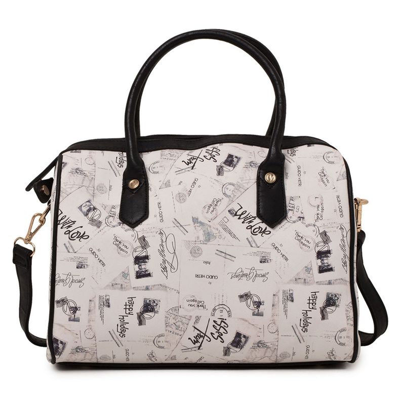 Cartera de Hombro - Guido Vietri- bicolor blanco-0
