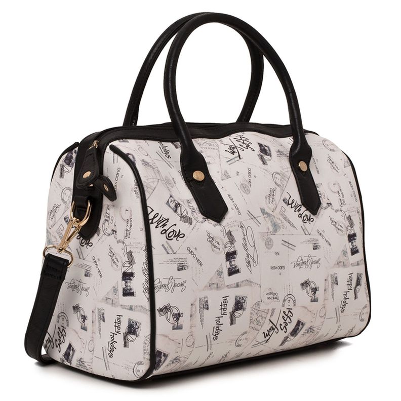 Cartera de Hombro - Guido Vietri- bicolor blanco-1