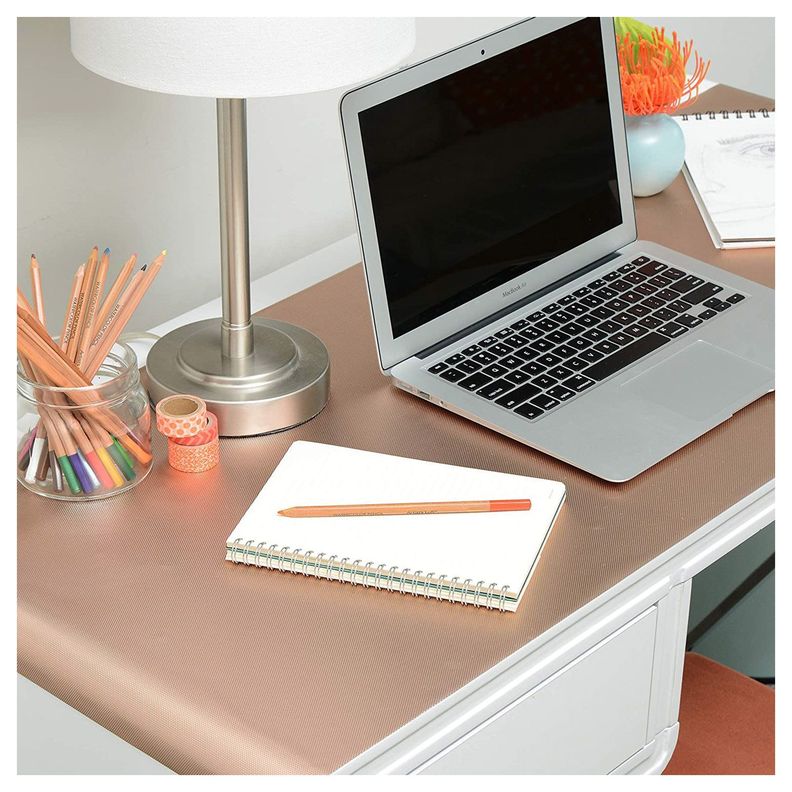 Rollo De Papel Vinílico Adhesivo Con-tact Metalizado 45x182 Cobre Cepillado-7