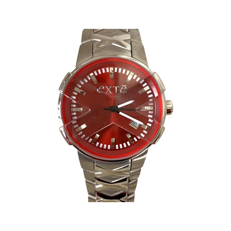 Reloj Análogo Exté para Hombre Plateado-Rojo-0