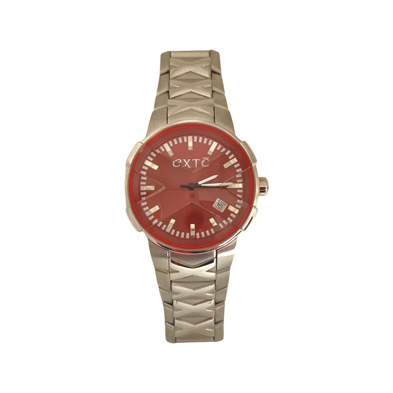 Reloj Análogo Exté para Hombre Plateado-Rojo-1