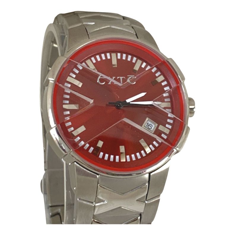 Reloj Análogo Exté para Hombre Plateado-Rojo-4