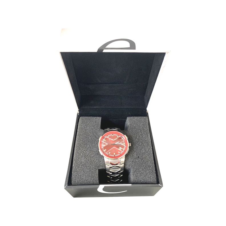 Reloj Análogo Exté para Hombre Plateado-Rojo-5