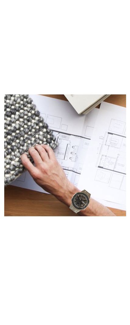 Reloj Análogo Clásico Exté Plateado Esfera Negra-5