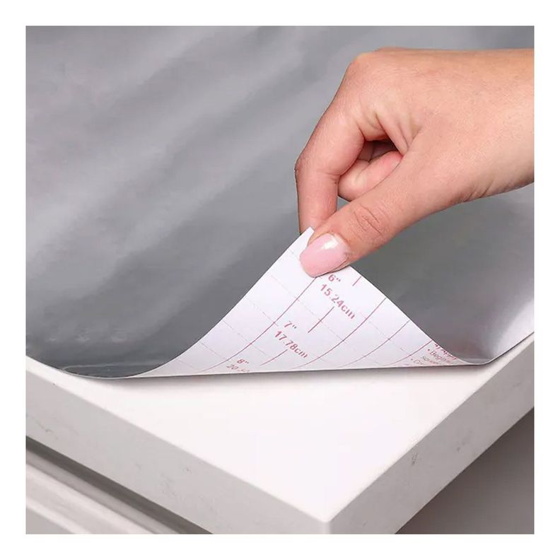 Rollo De Papel Vinílico Adhesivo Con-tact Metalizado 45x182 Peltre-2
