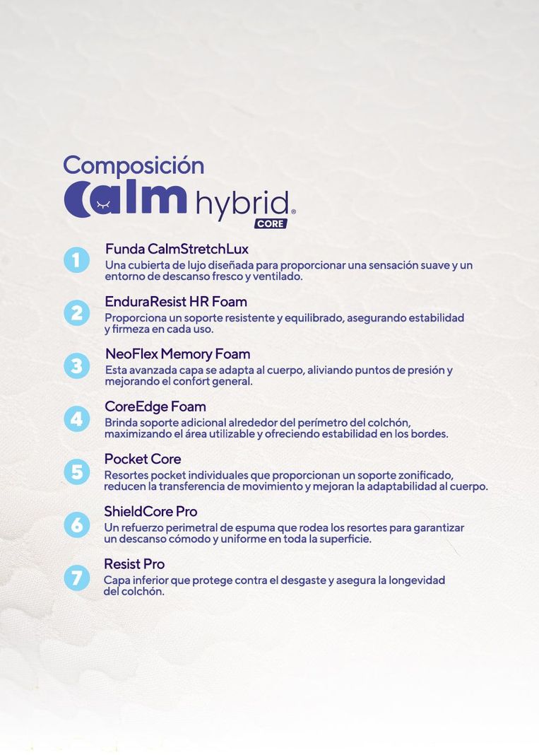 Colchón Calm Hybrid Core 2 Plazas-2