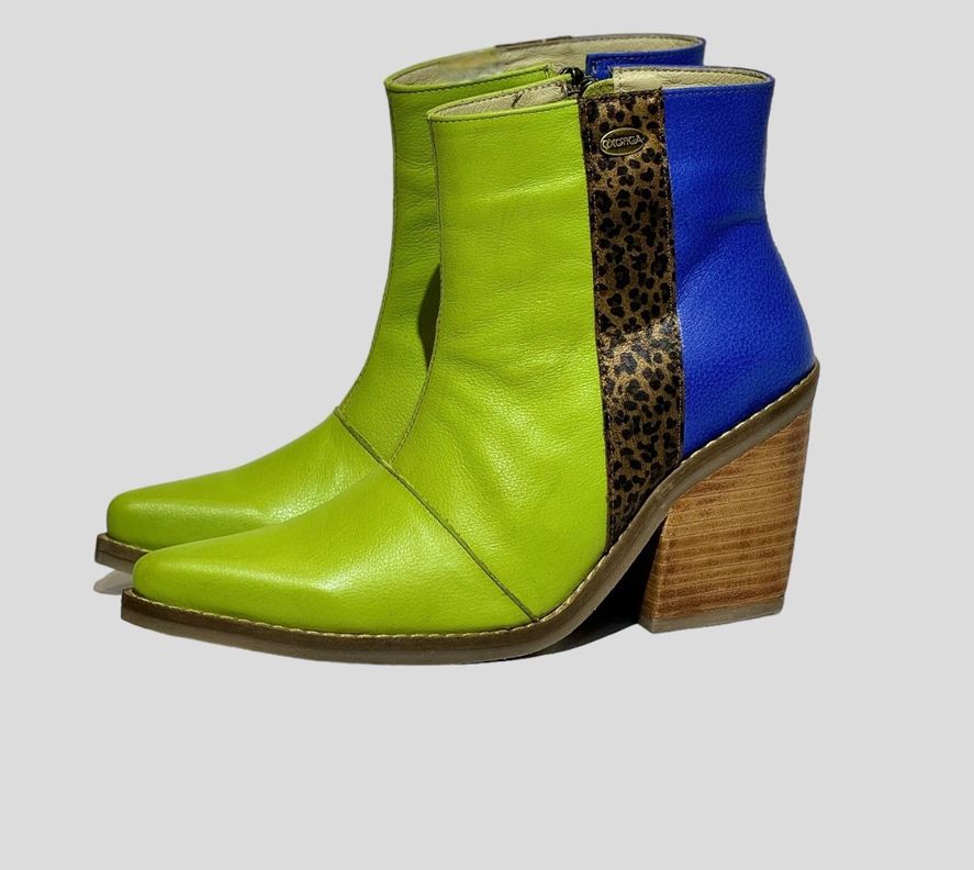 Botin Tati Verde Pistacho Leopardo Exotica -0