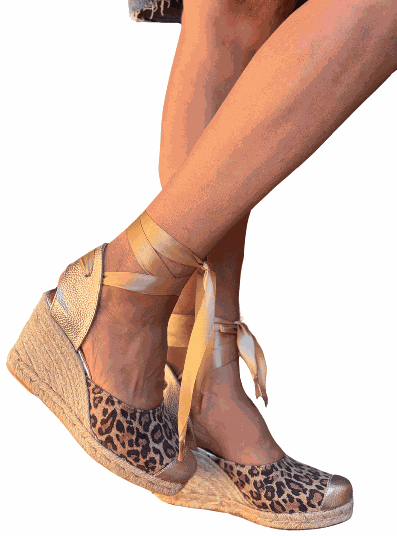 Sandalia Flora Animal Print/Dorado Exotica-0
