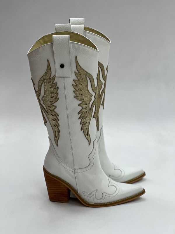 Bota West blanco Exotica-2