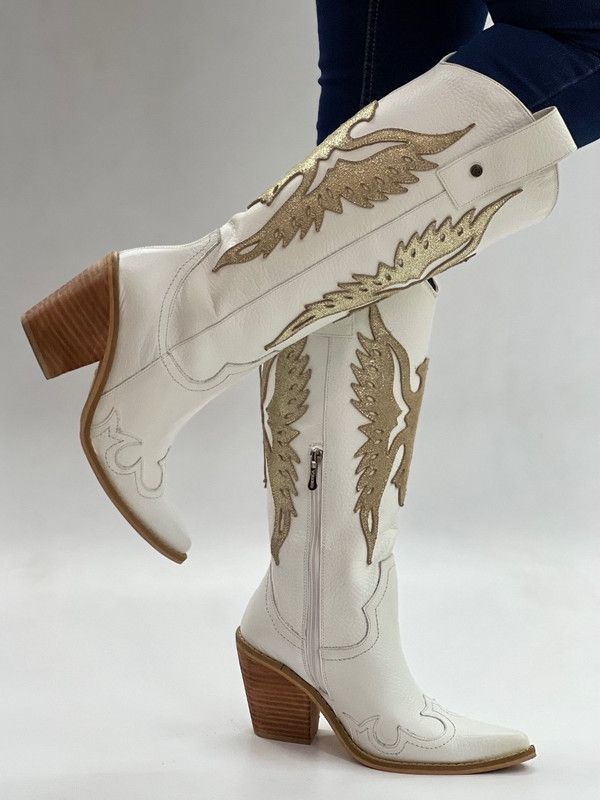 Bota West blanco Exotica-0