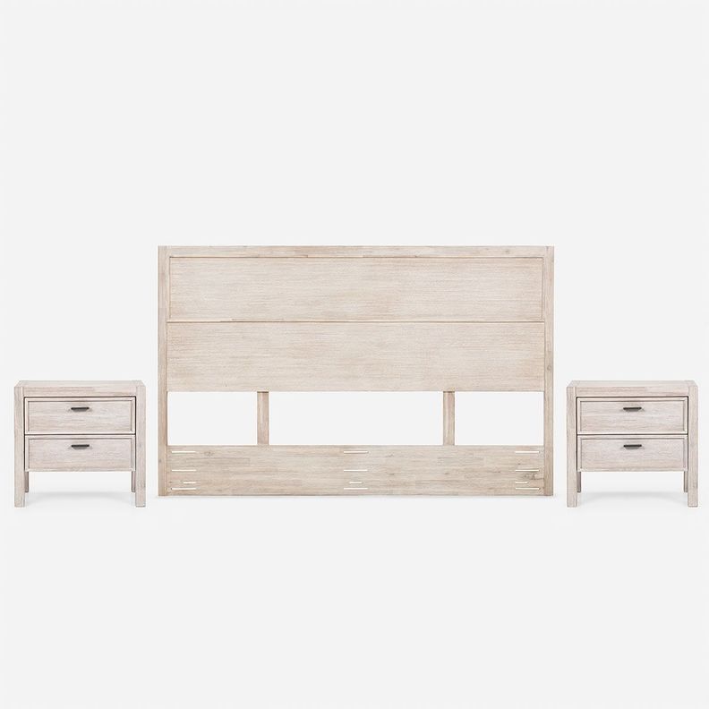 Set Respaldo 2 Plazas + Veladores Karsten Rosen Madera-0
