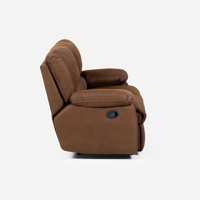 Sofá Reclinable Rosen Archie 2 Cuerpos Manual Tela Café-3