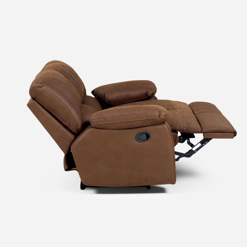 Sofá Reclinable Rosen Archie 2 Cuerpos Manual Tela Café-4