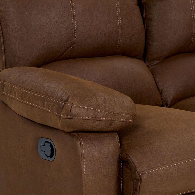 Sofá Reclinable Rosen Archie 2 Cuerpos Manual Tela Café-5