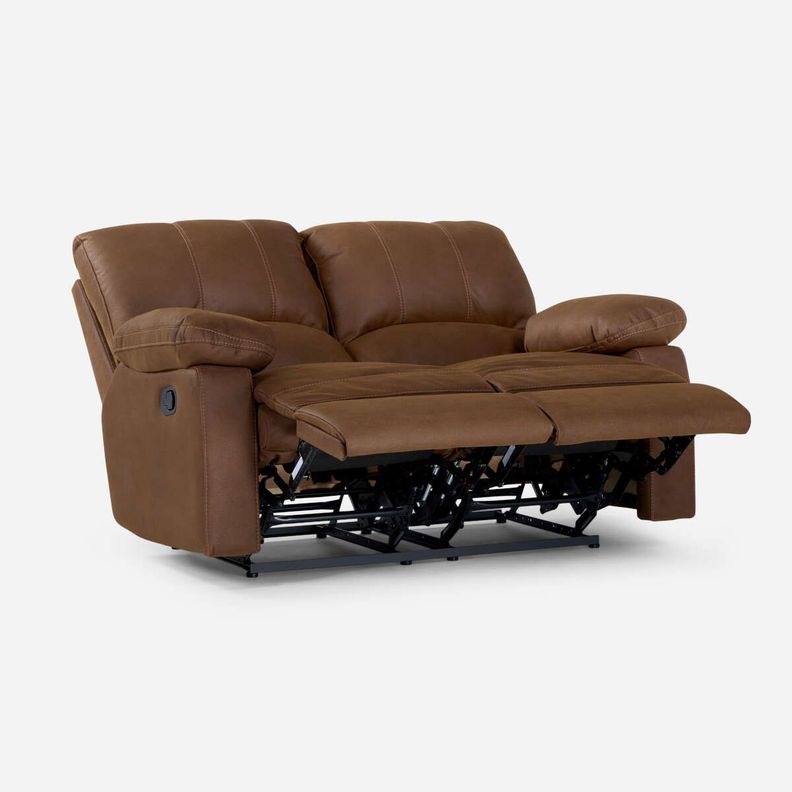 Sofá Reclinable Rosen Archie 2 Cuerpos Manual Tela Café-0