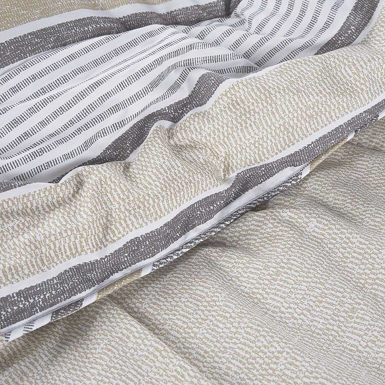 Plumón Algodón Reversible Bali Beige 2 Plazas-5