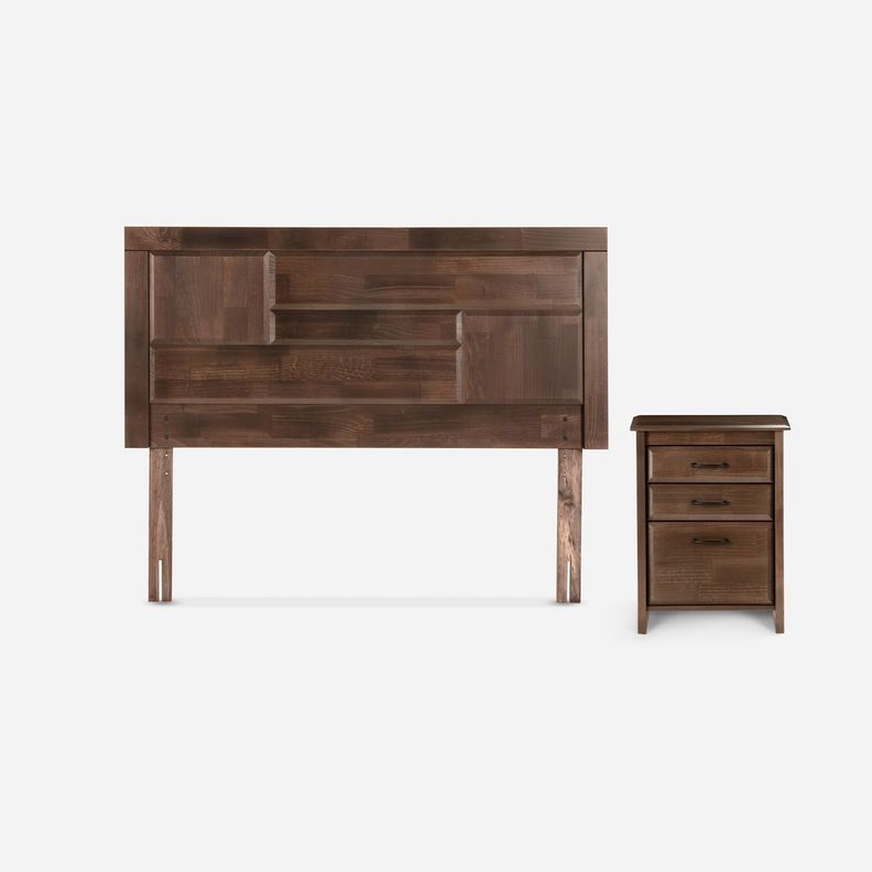 Cama Europea Pratta Full Pata Madera+ Respaldo+Velador Dolce-2