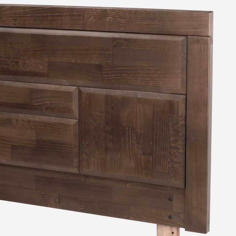 Cama Europea Pratta Full Pata Madera+ Respaldo+Velador Dolce-3