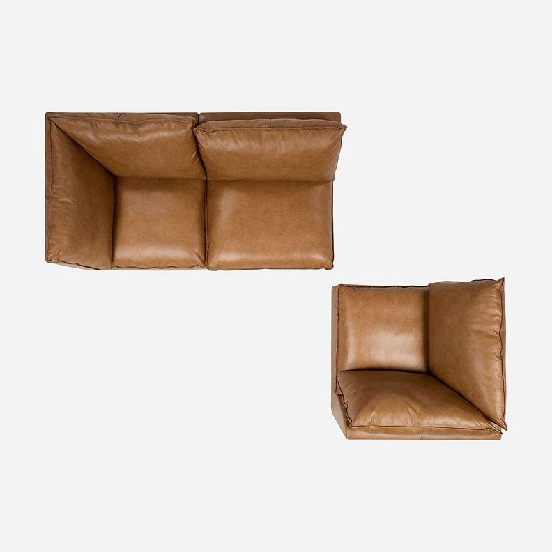 Sofá Modular Seattle 3 Piezas Cuero Camel-6