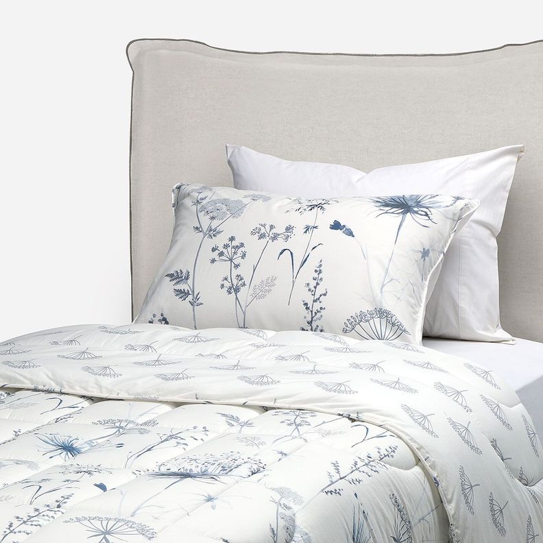 Plumón Algodón Reversible Valencia Azul/Blanco 1,5 Plazas-1