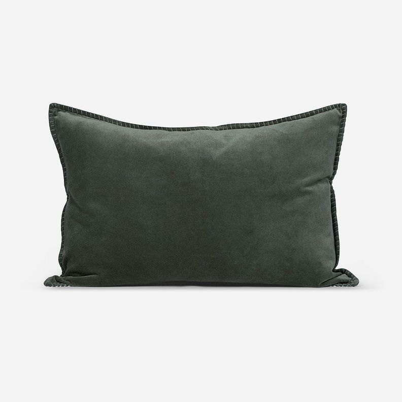 Funda de Cojín Velvet Stripes 60 x 40 cm Oliva-0