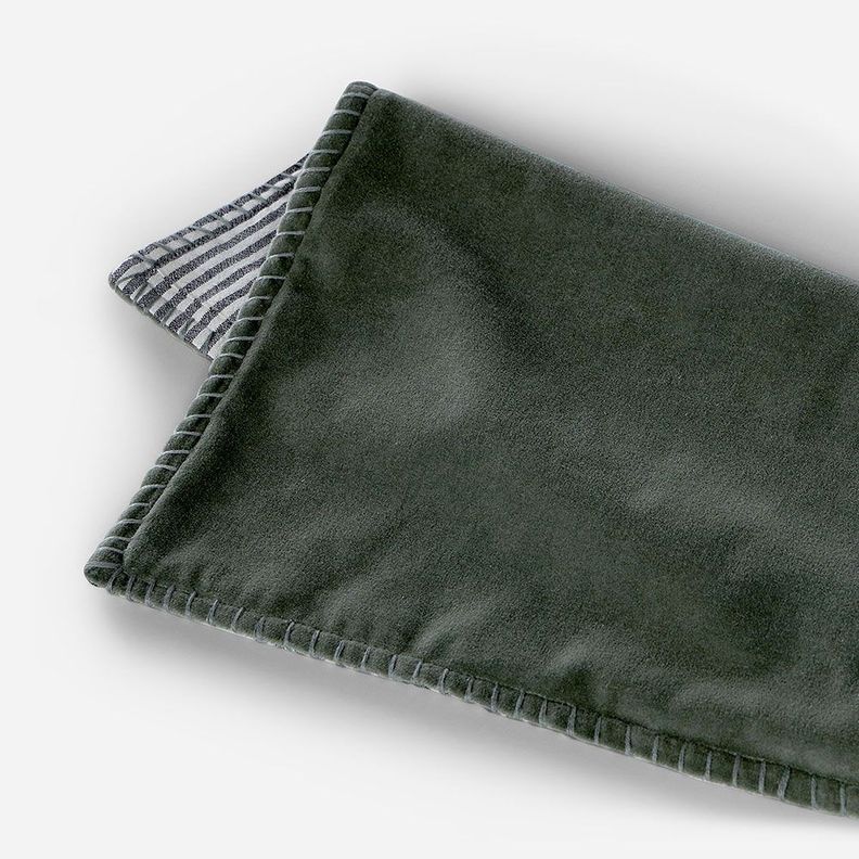 Funda de Cojín Velvet Stripes 60 x 40 cm Oliva-1