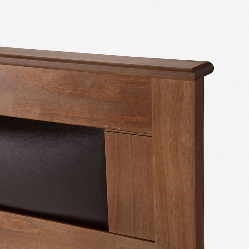 Cama Europea Pratta Full Pata Madera + Respaldo y Velador-3