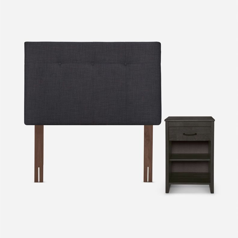 Diván Cama Classique+ 1,5 Plazas + Muebles Maurice Grafito-3