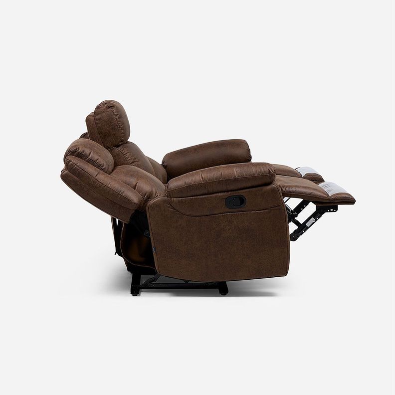 Sofá Reclinable Ascott 3 Cuerpos Manual Cuero PU Chocolate-7