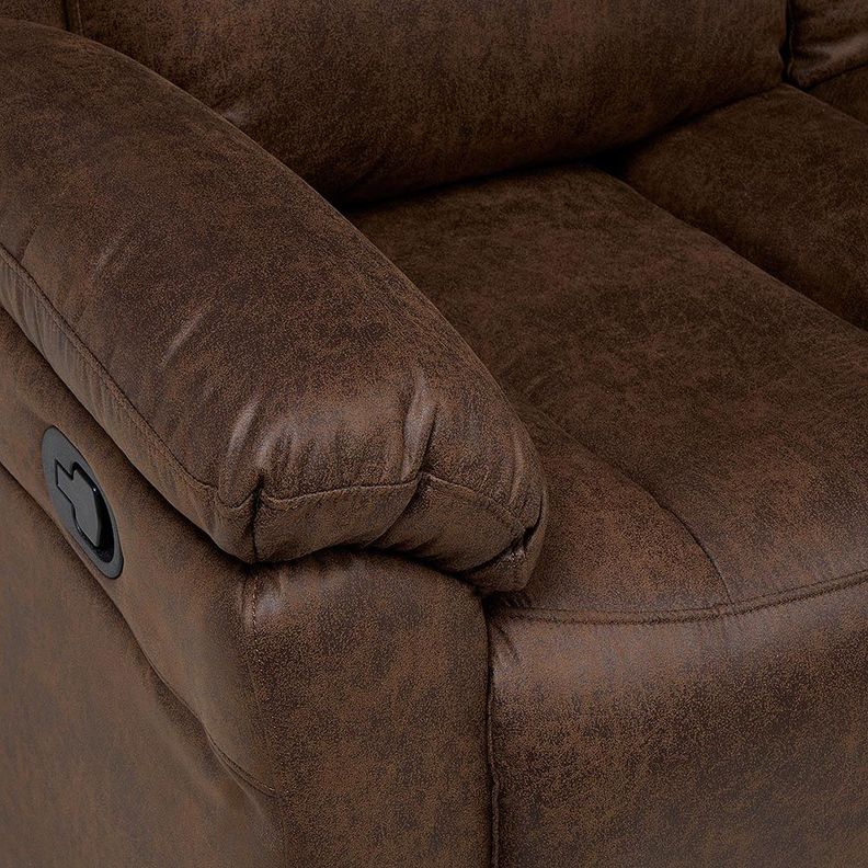 Sofá Reclinable Ascott 3 Cuerpos Manual Cuero PU Chocolate-8