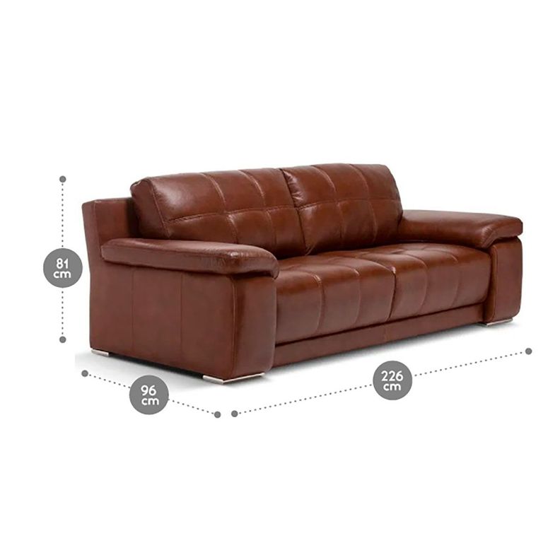 Sofá Rosen 5037 3 Cuerpos Cuero Caramelo-2