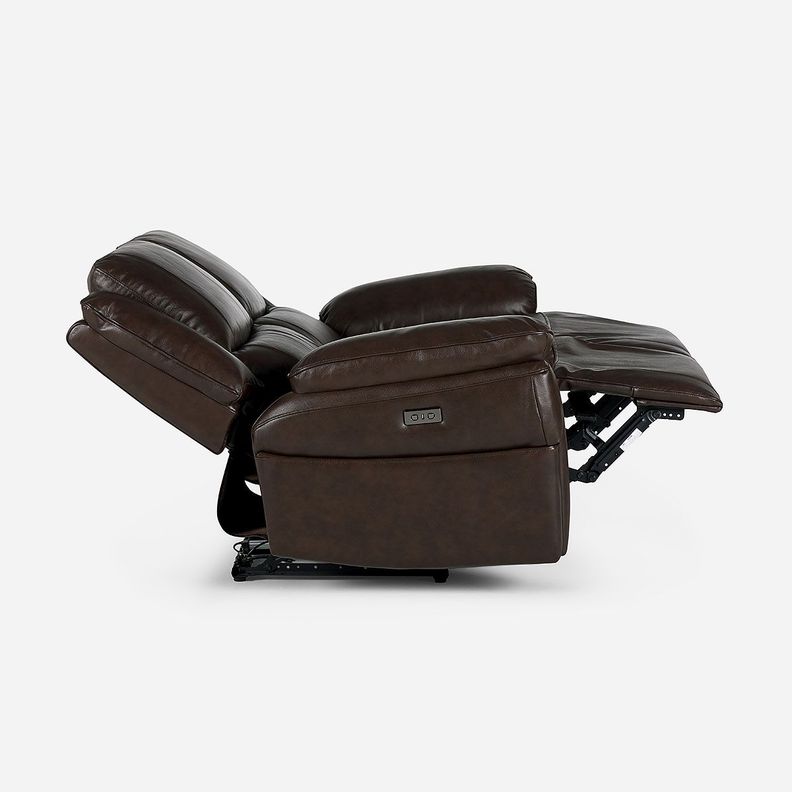 Sofá Reclinable Jeff Eléctrico 2 Cuerpos Cuero Chestnut-5