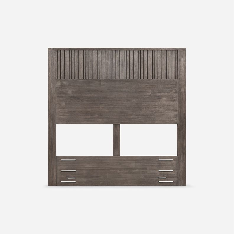Set Respaldo 1,5 Plazas + Velador Cleveland Rosen Grafito -1