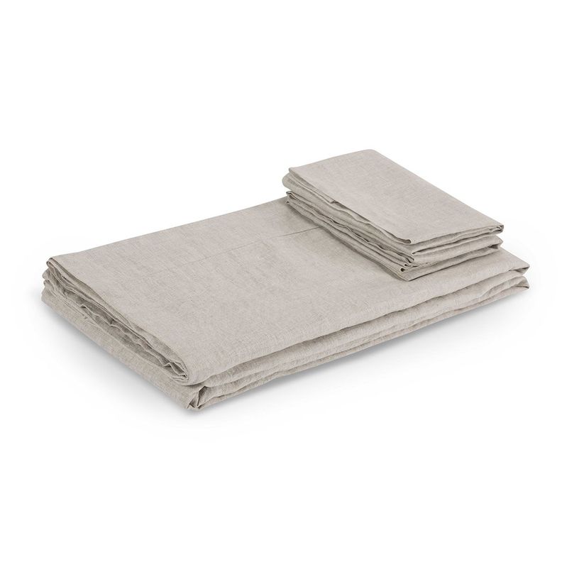 Funda Plumón Rosen Lino Pure Liso 2 Plazas Natural-1
