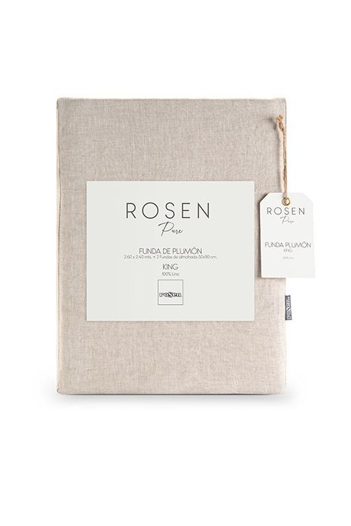 Funda Plumón Rosen Lino Pure Liso 2 Plazas Natural-4