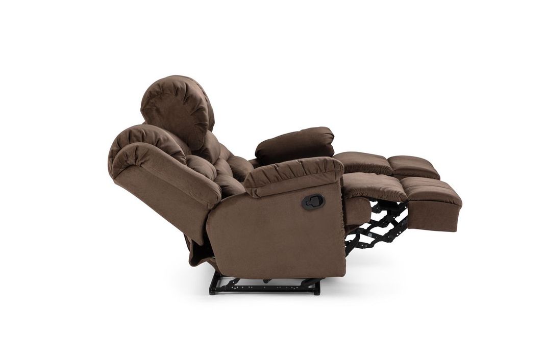 Sofá Reclinable Rosen Jarrie 3 Cuerpos Chex Manual Tela Café-7