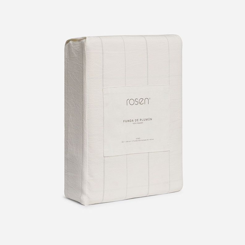 Funda Plumón Algodón Pure Biaggio Beige Súper King-4